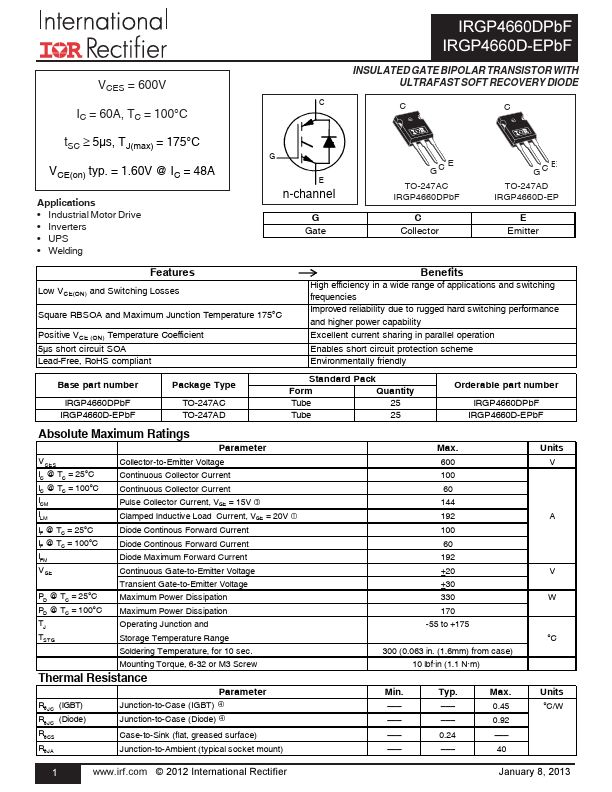 IRGP4660-EPbF