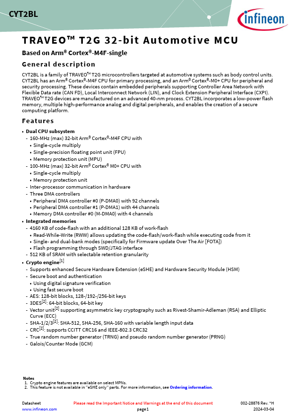 CYT2BL3CAS Datasheet Preview