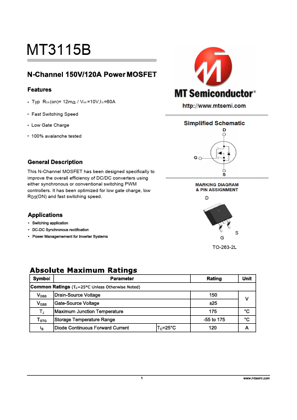 MT3115B Datasheet Preview