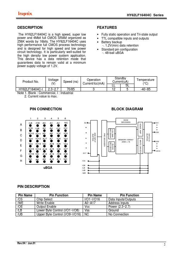 HY62LF16404C