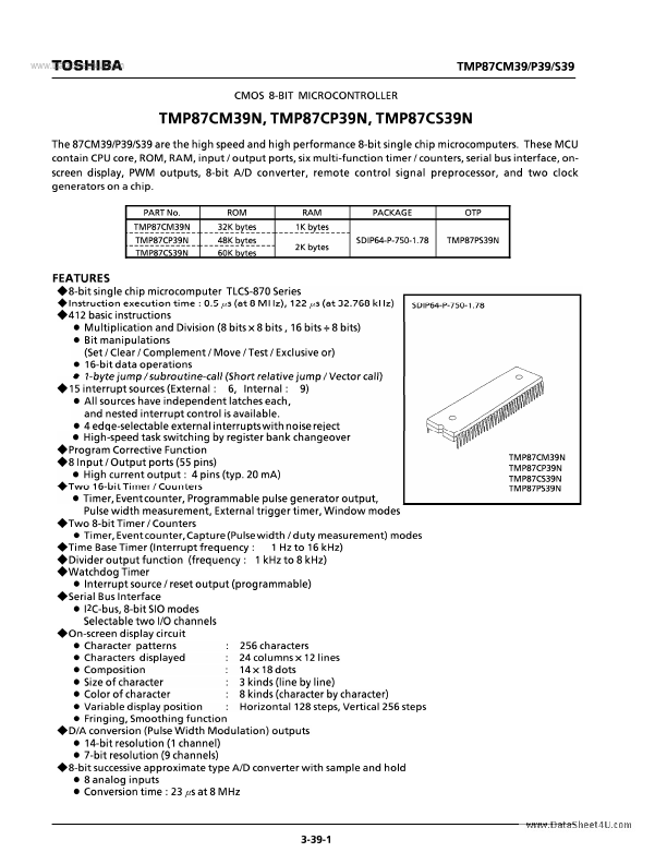 TMP87CS39N