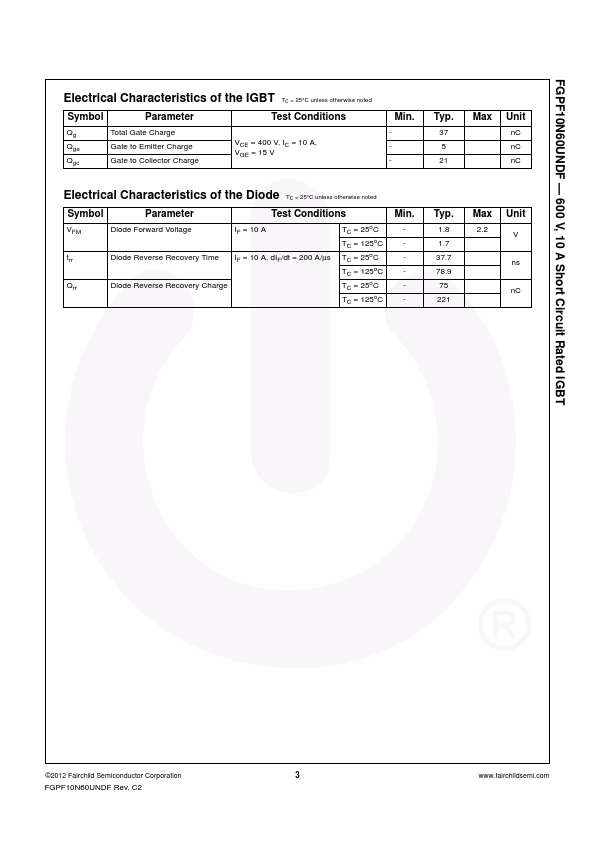 FGPF10N60UNDF