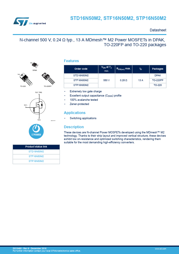 STP16N50M2