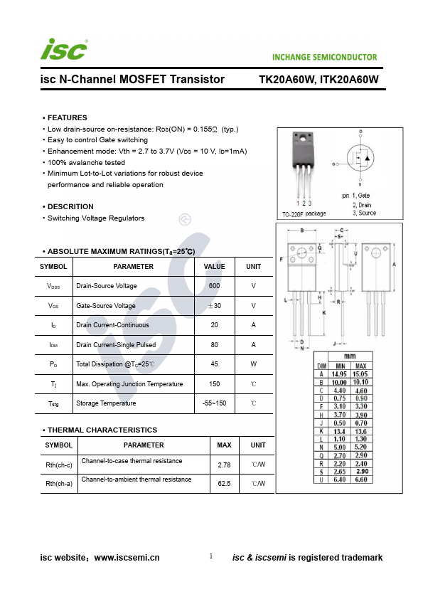 TK20A60W