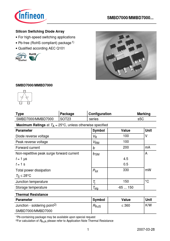 MMBD7000 Datasheet Preview