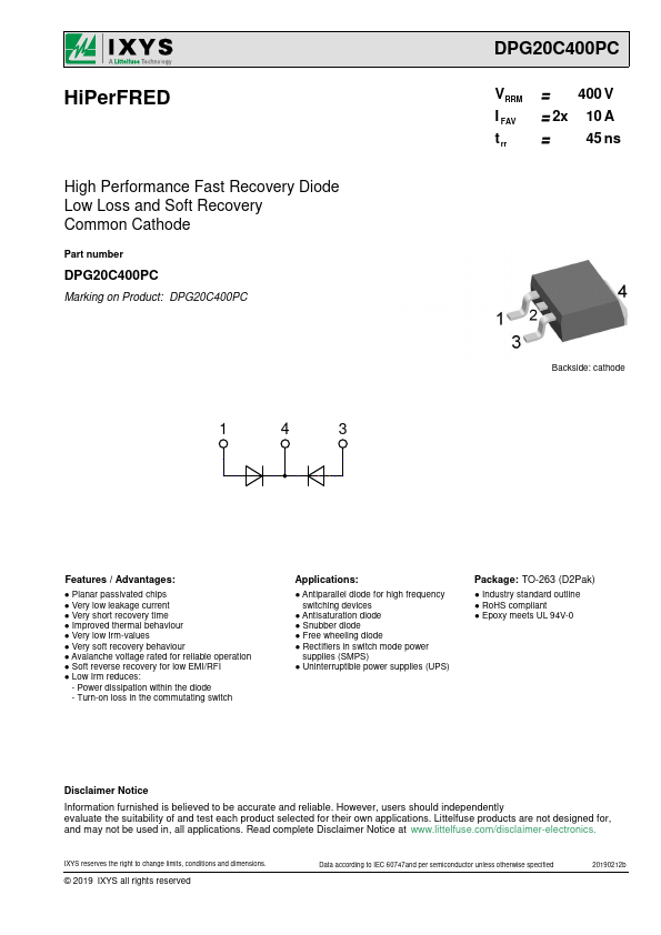 DPG20C400PC Datasheet Preview