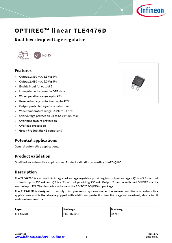 TLE4476D Datasheet Preview