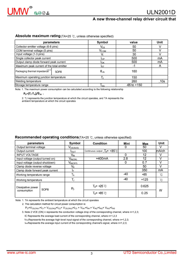 ULN2001D page 3 preview