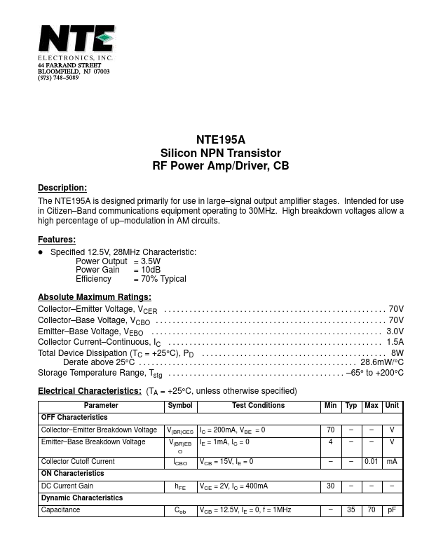 NTE195A