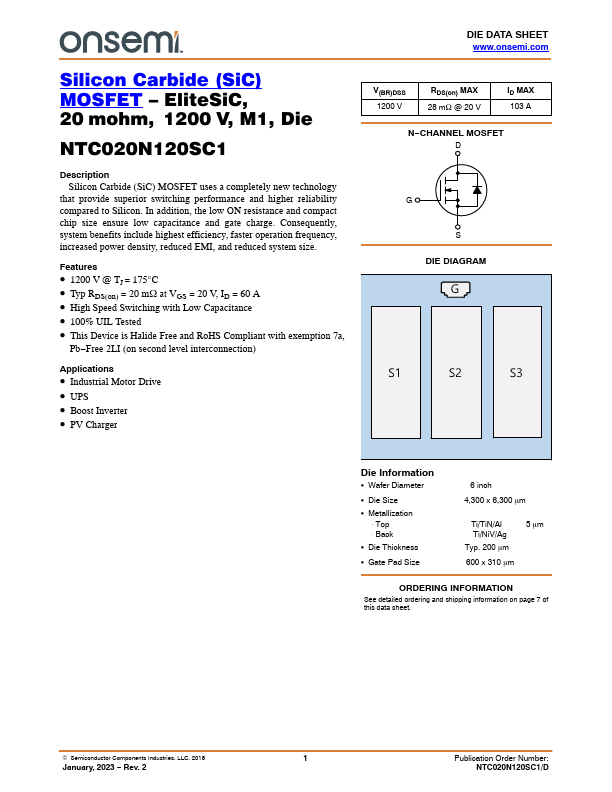 NTC020N120SC1 Datasheet Preview