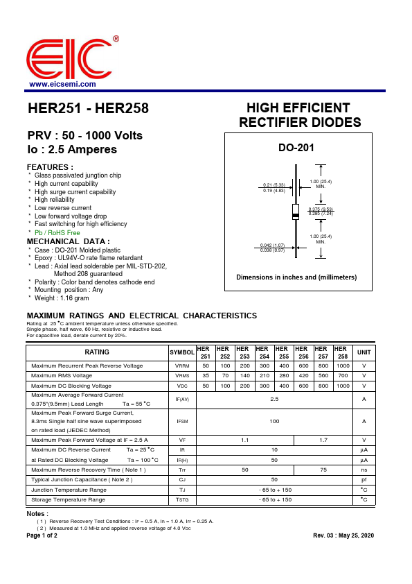 HER253 Datasheet Preview