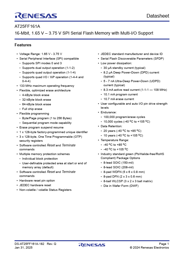 AT25FF161A Datasheet Preview
