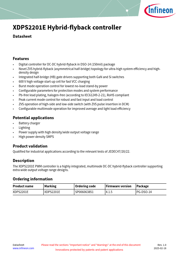 XDPS2201E Datasheet Preview