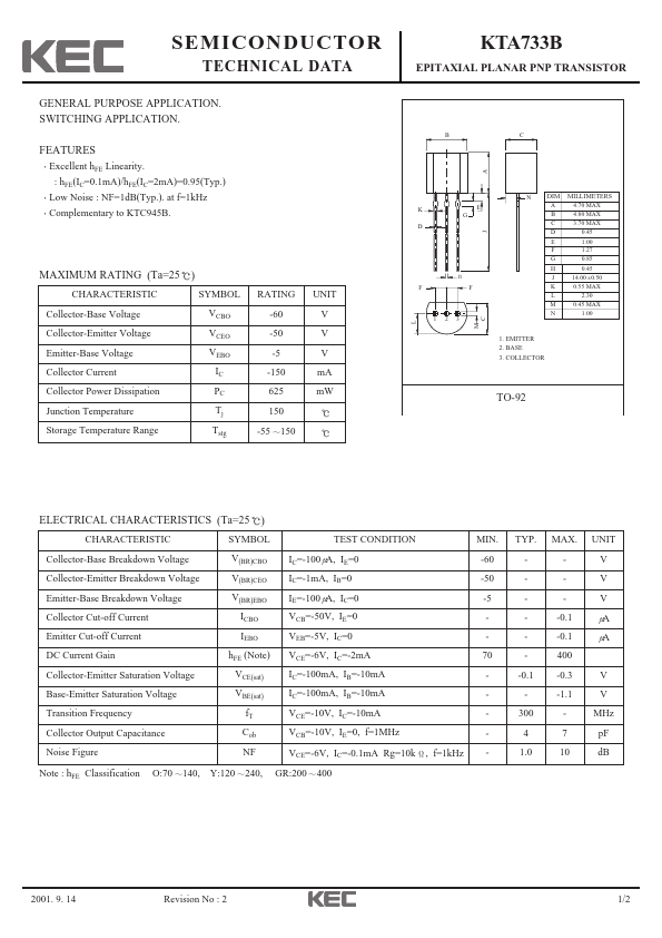 KTA733B