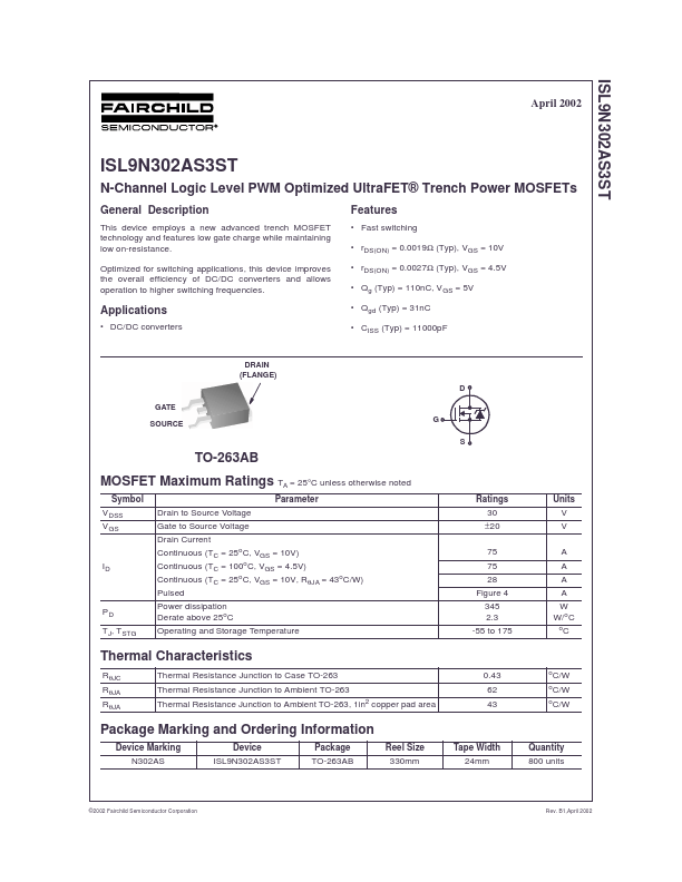 ISL9N302AS3ST