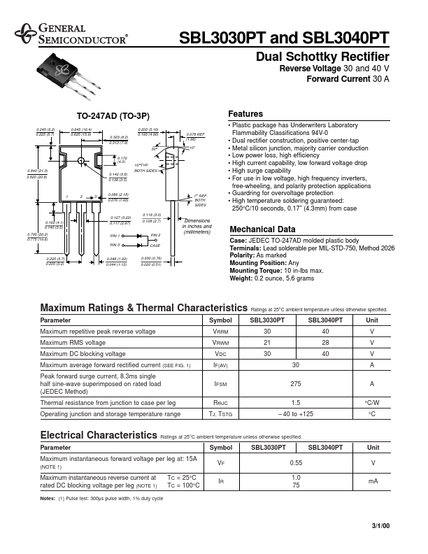 SBL3030PT