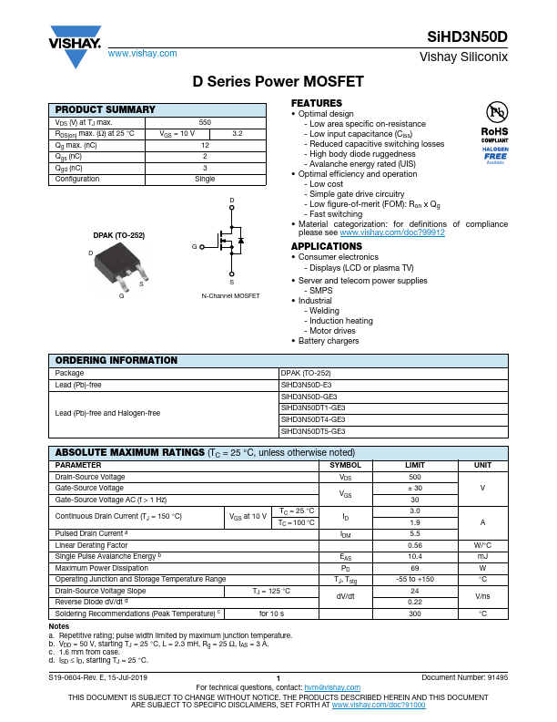 SiHD3N50D