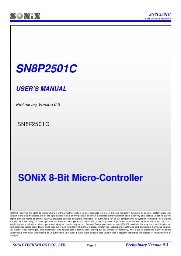 SN8P2501C