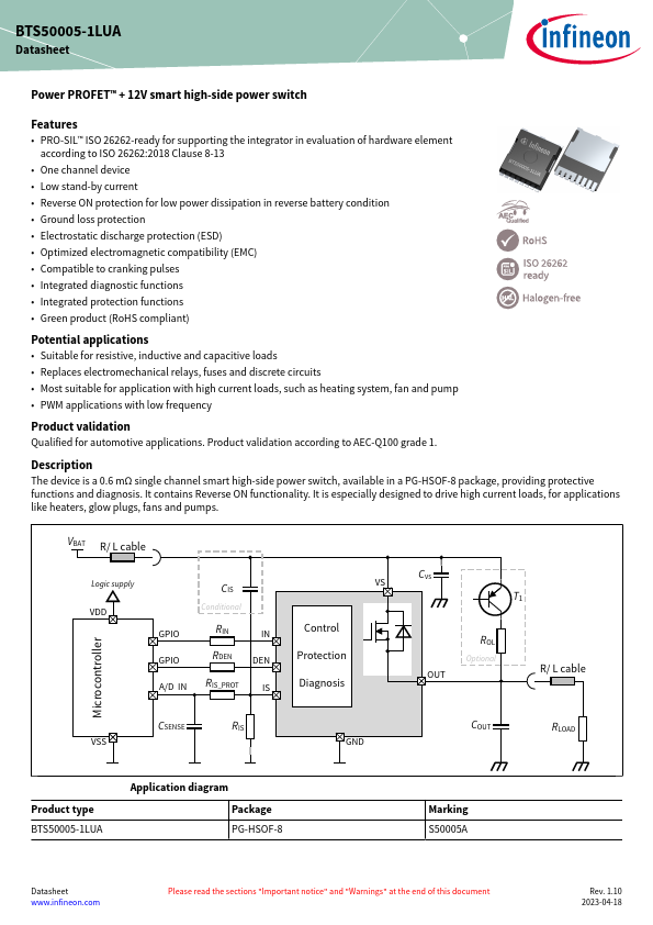 BTS50005-1LUA Datasheet Preview