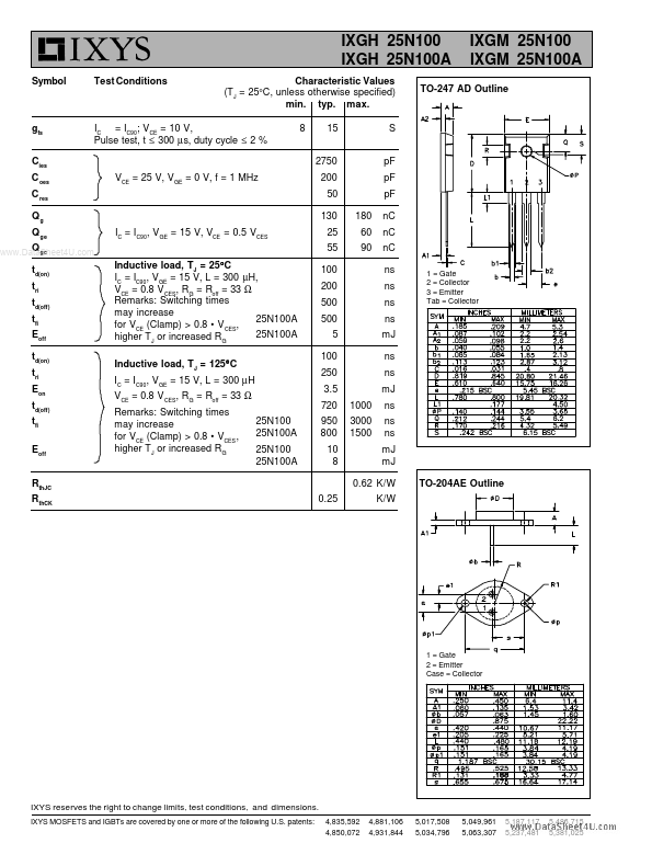 IXGH25N100A