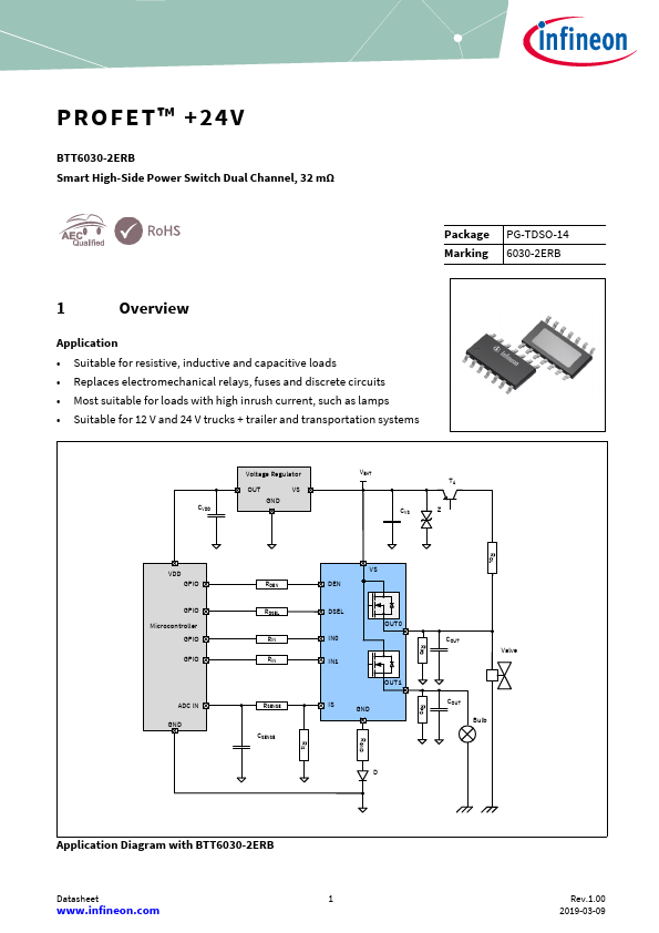 BTT6030-2ERB Datasheet Preview