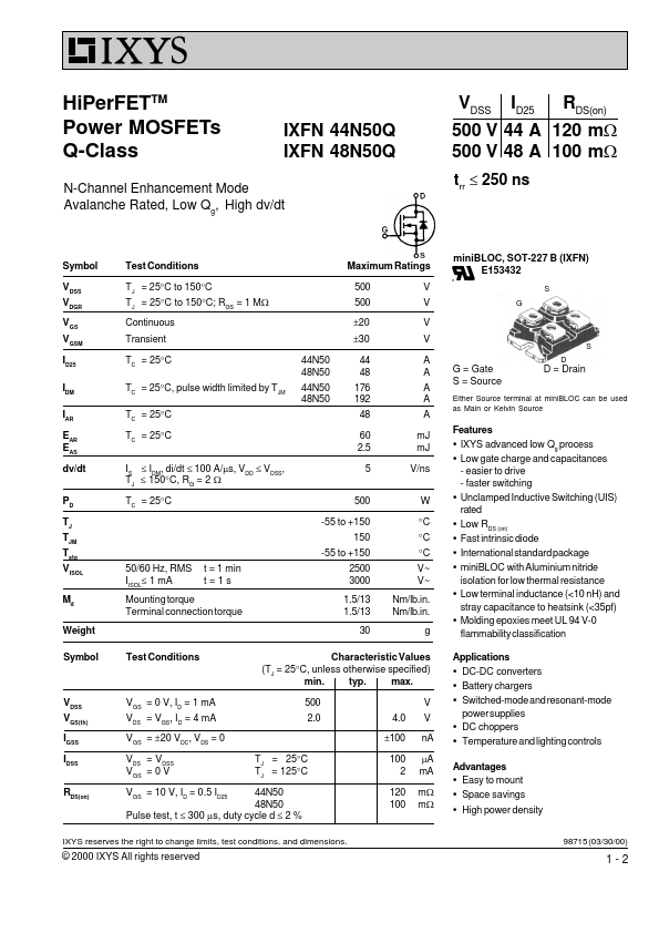 IXFN44N50Q