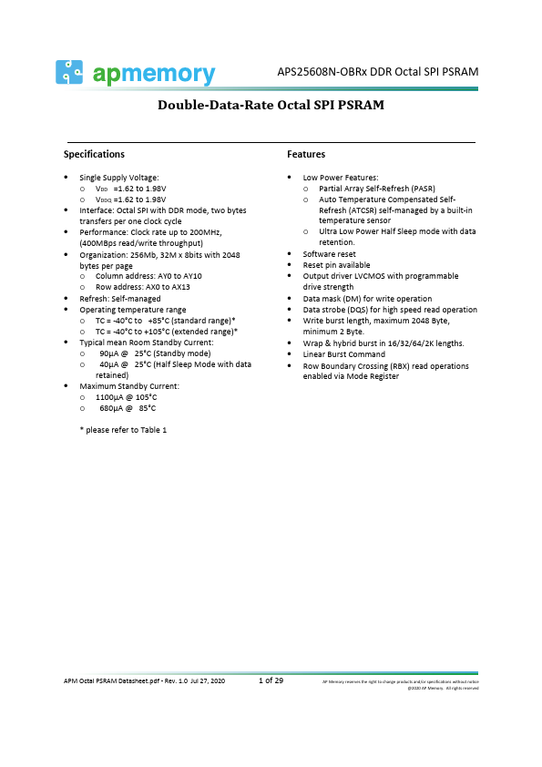 APS25608N-OBR datasheet page 1 preview