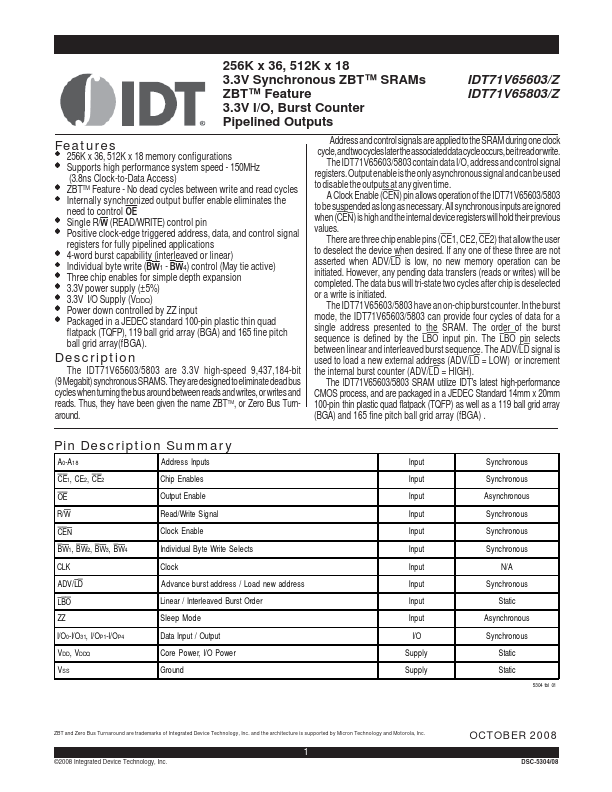 IDT71V65803