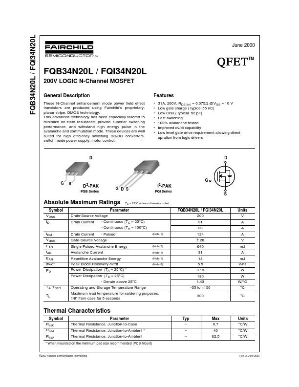 FQB34N20L