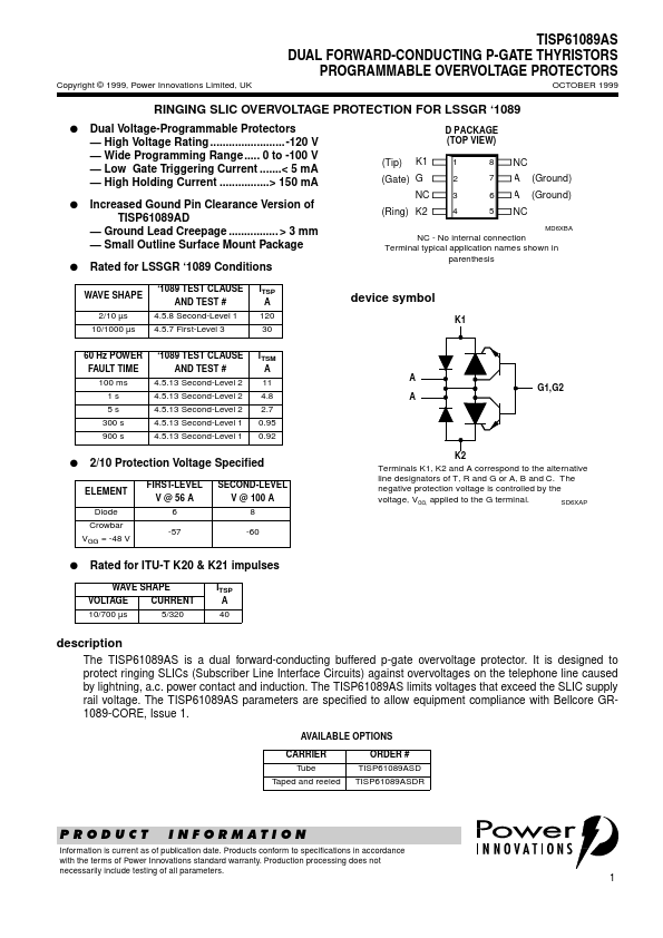 TISP61089AS