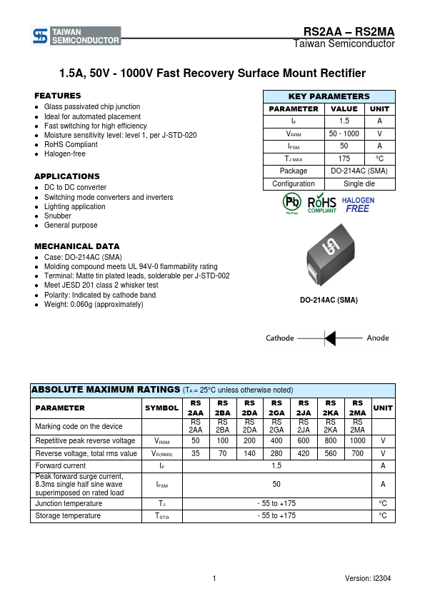 RS2AA Datasheet Preview