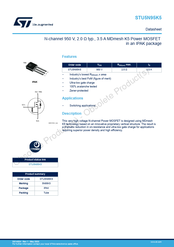 STU5N95K5