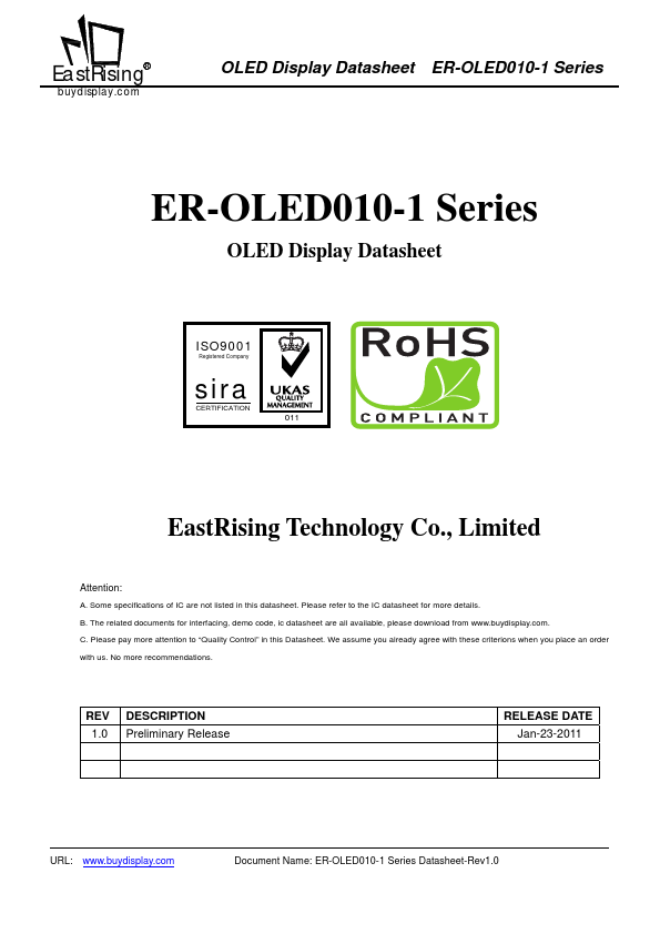 ER-OLED010-1 Datasheet Preview