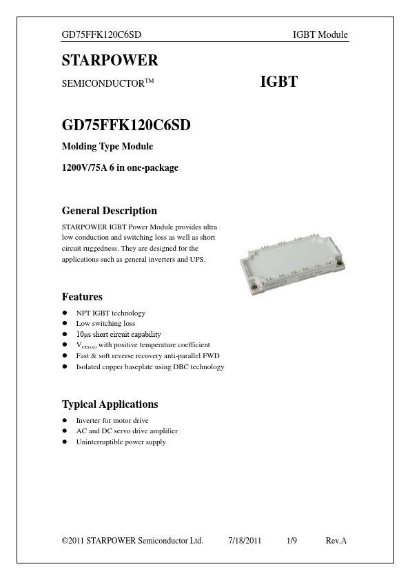 GD75FFK120C6SD Datasheet Preview