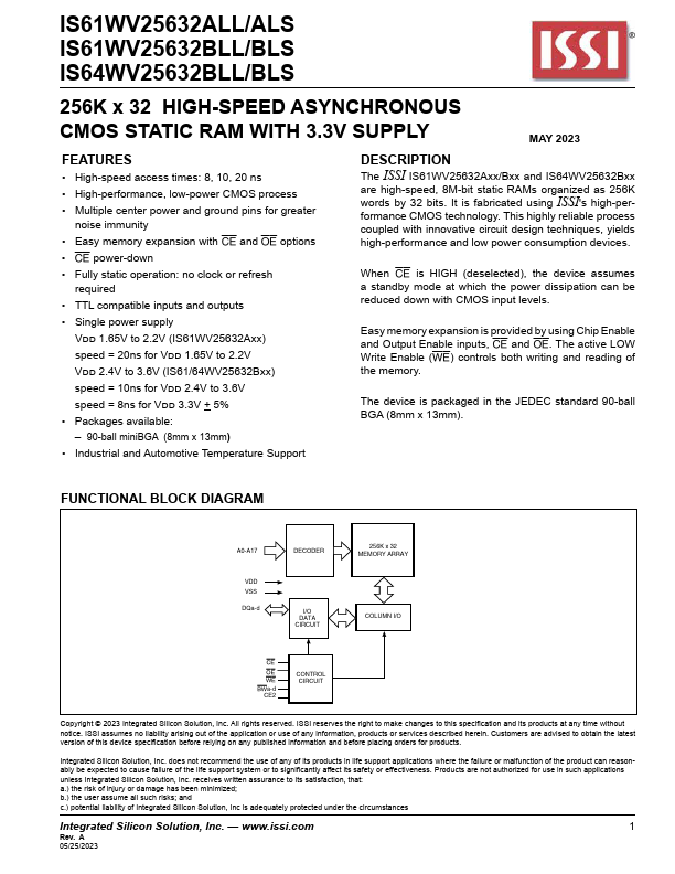 IS64WV25632BLS