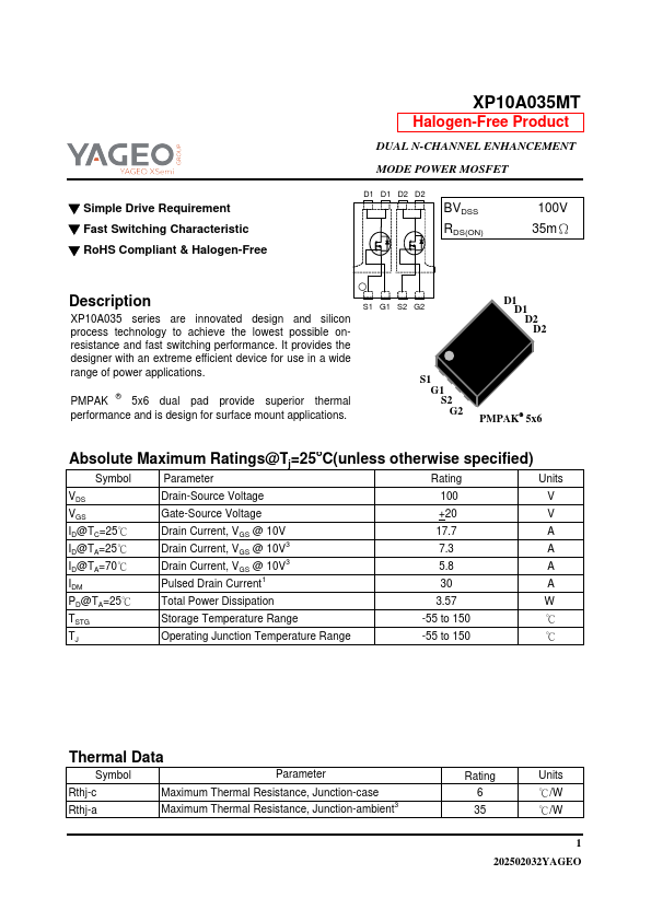 XP10A035MT Datasheet Preview