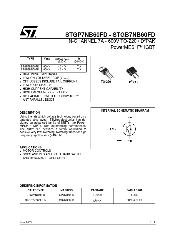 STGB7NB60FD