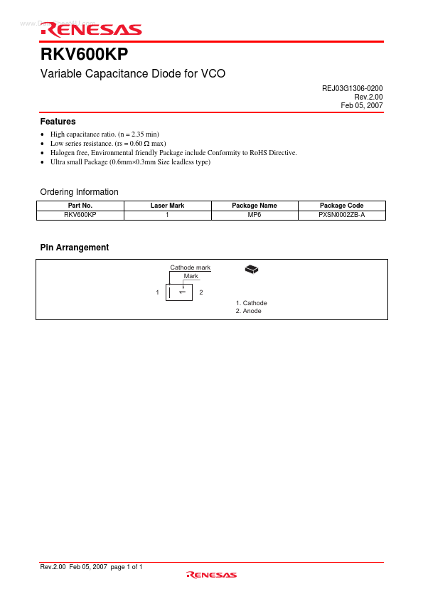 RKV600KP Datasheet Preview
