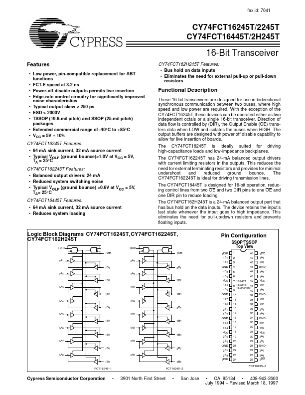 CY74FCT16245T