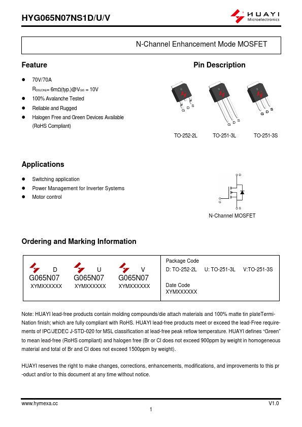 HYG065N07NS1U Datasheet Preview