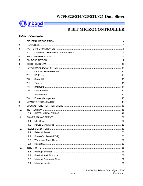 W79E821 Datasheet Preview