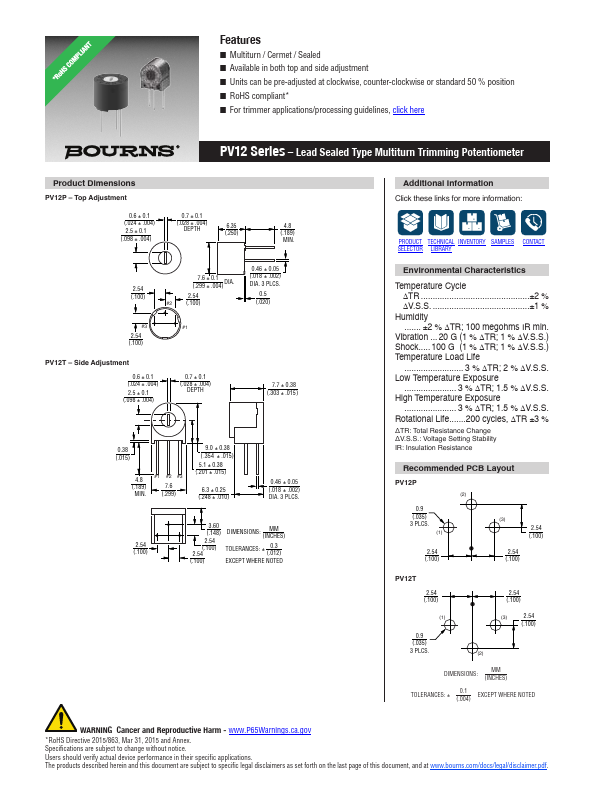 PV12P503A01B00 Datasheet Preview