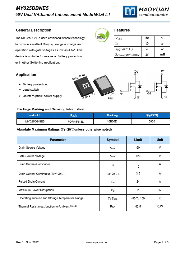 MY025DBNE5 Datasheet Preview