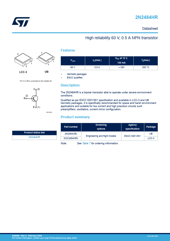 2N2484HR Datasheet Preview