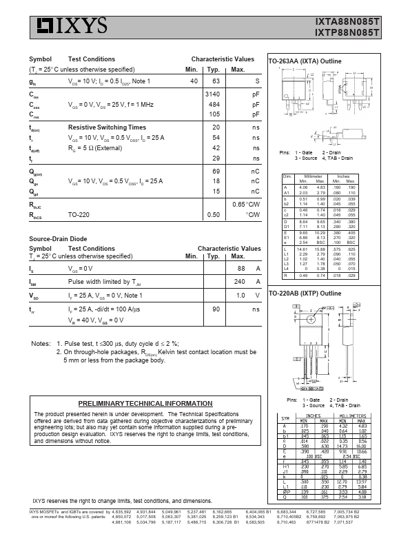 IXTA88N085T