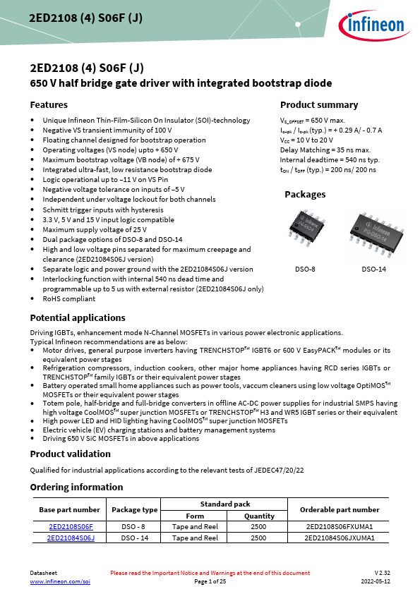 2ED21084S06J Datasheet Preview