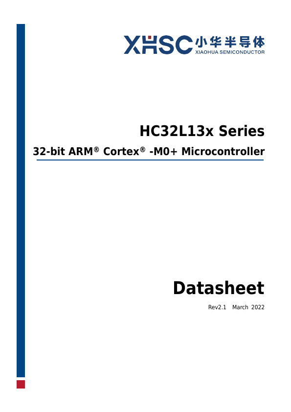 HC32L136 32-bit microcontroller by XHSC - Datasheet Preview