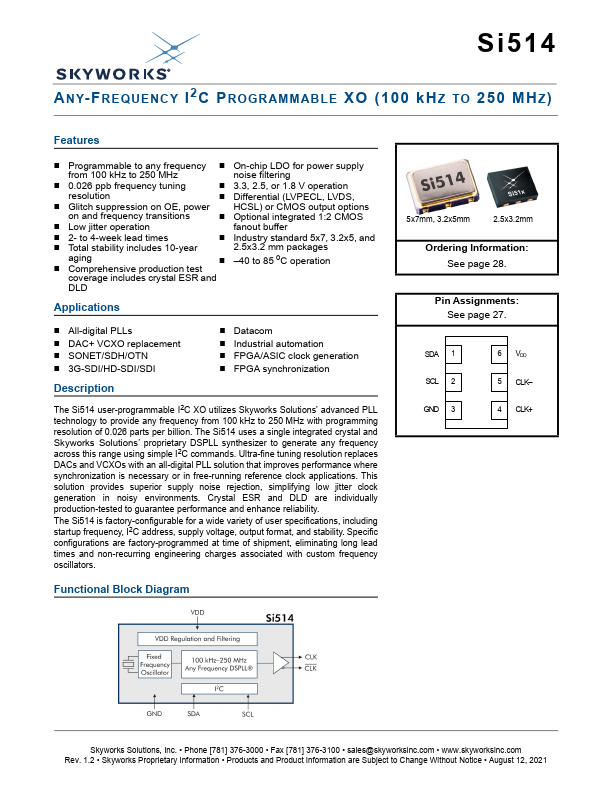 Si514 Datasheet Preview