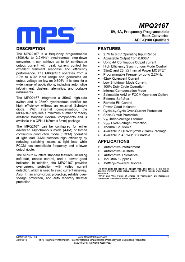 MPQ2167GD Datasheet Preview
