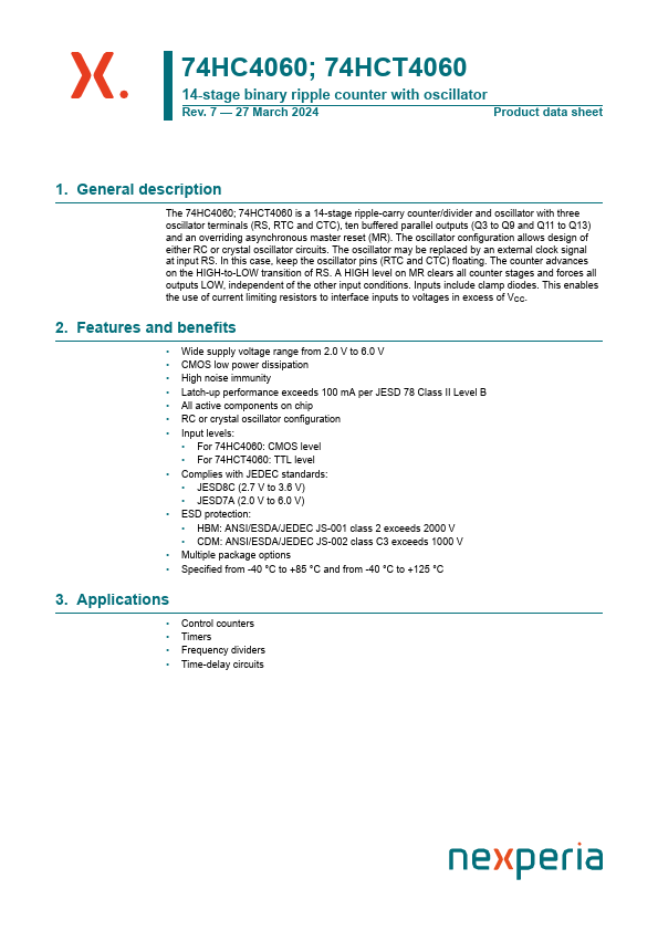 74HC4060BQ Datasheet Preview